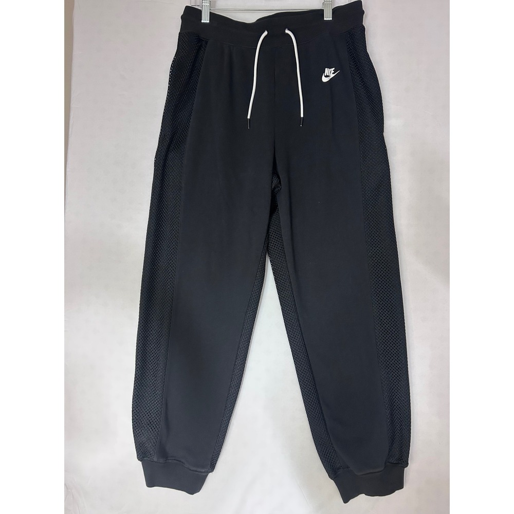Nike Sportswear Women Black Mesh Back Fleece Joggers Pants RN56323 Size M